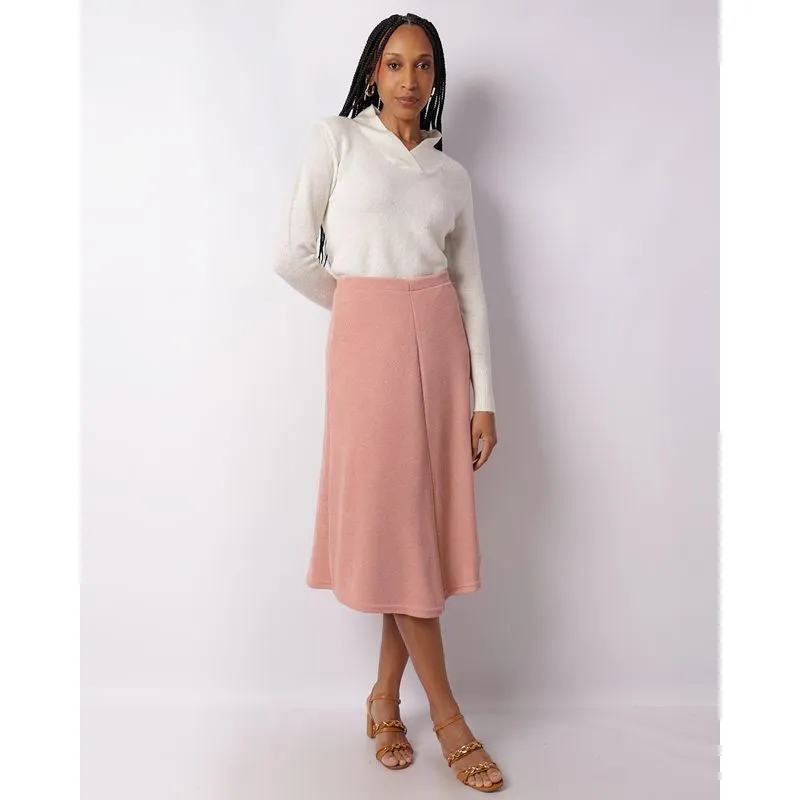 Saia Feminina Midi Atoalhada Rosa GG