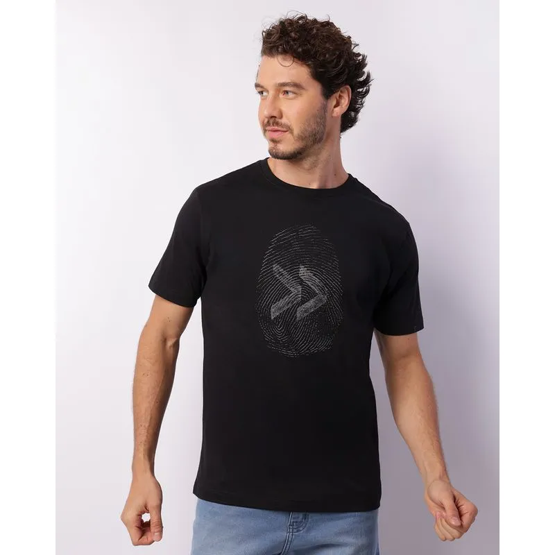 Camiseta Masculina Estampa Frontal Manga Curta Preta M