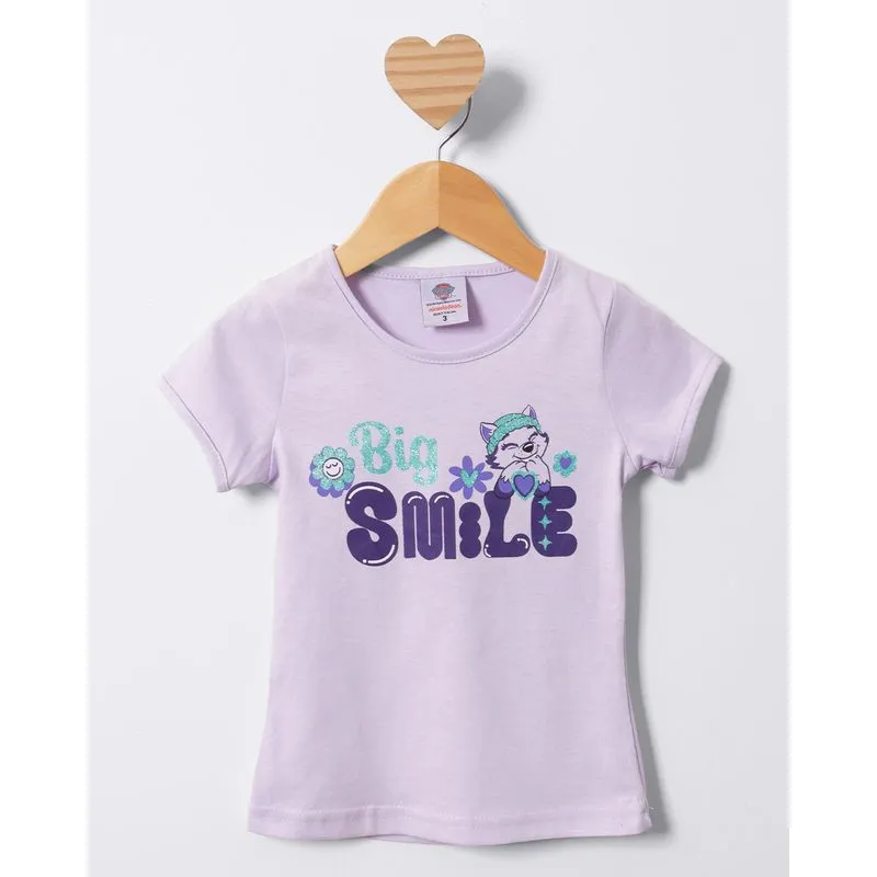 Camiseta Bebê Manga Curta Patrulha Canina Everest Lilás 3