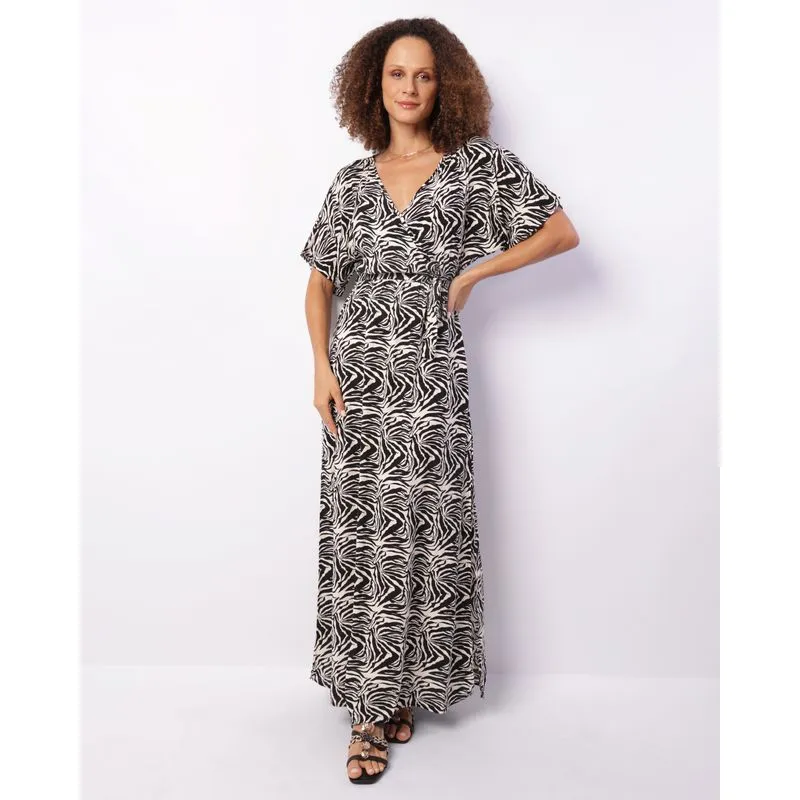 Vestido Feminino Longo Berry & Co. com Fenda Preto G