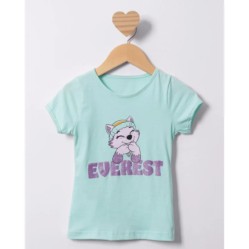 Camiseta Bebê Manga Curta Patrulha Canina Everest Verde 3