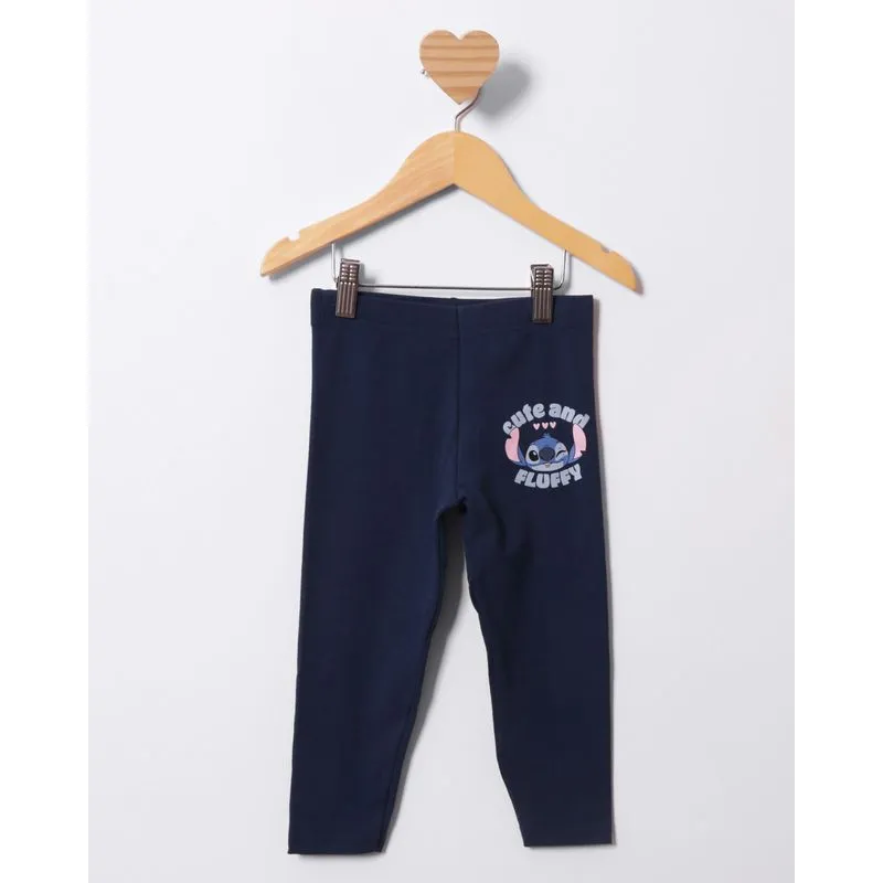 Calça Legging Bebê Disney Estampa Stitch Marinho 2