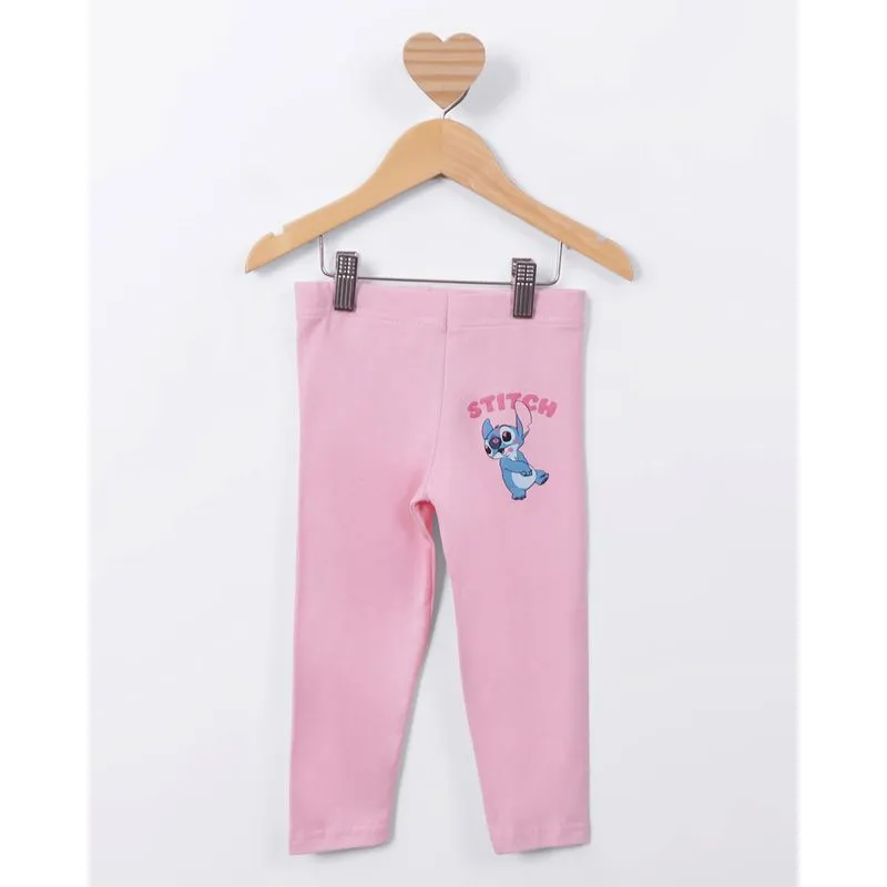 Calça Legging Bebê Estampa Stitch Rosa 3