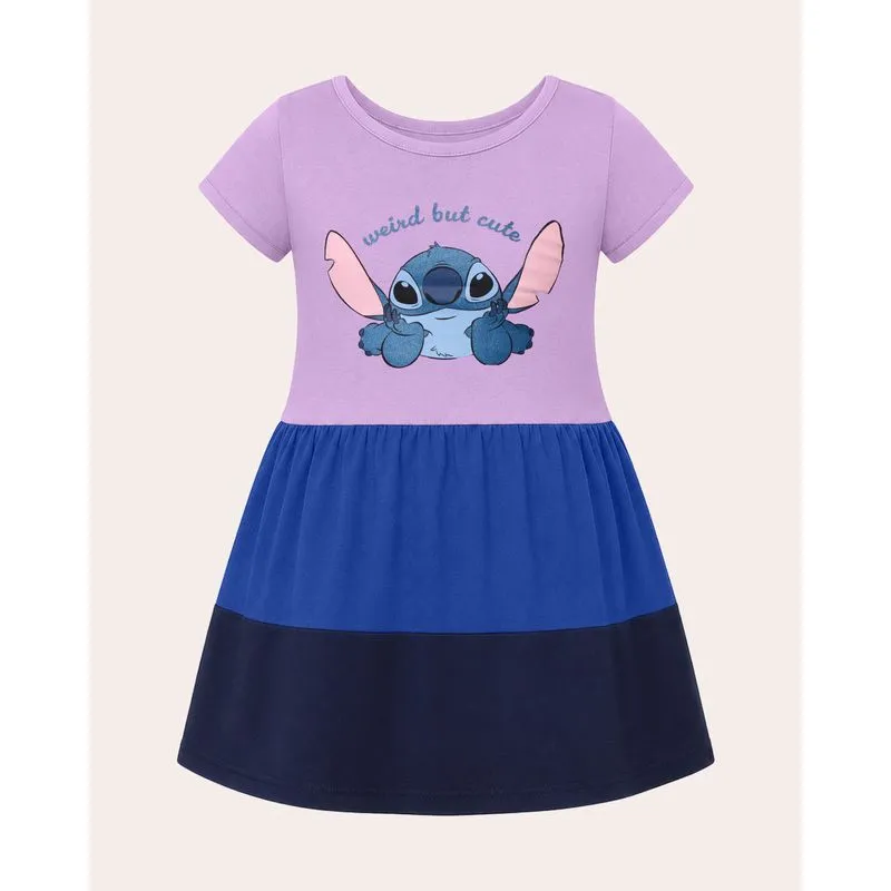 Vestido Bebê Algodão Três Marias Disney Stitch Lilás 3