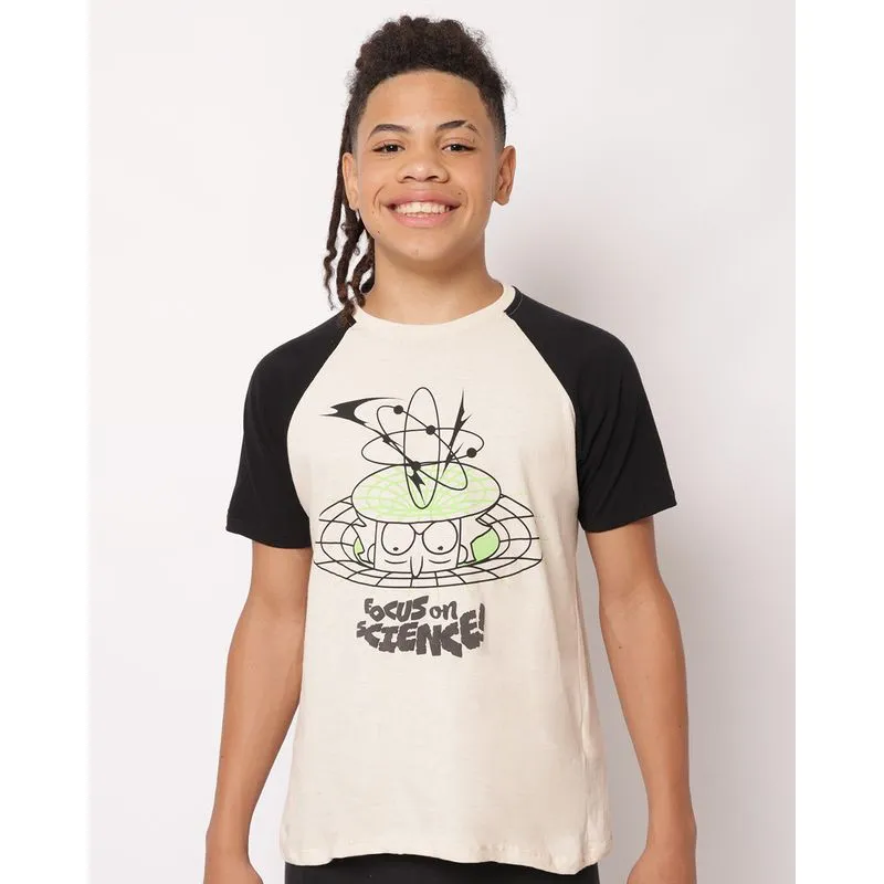 Camiseta Juvenil Algodão Rick And Morty Manga Curta Bege 16
