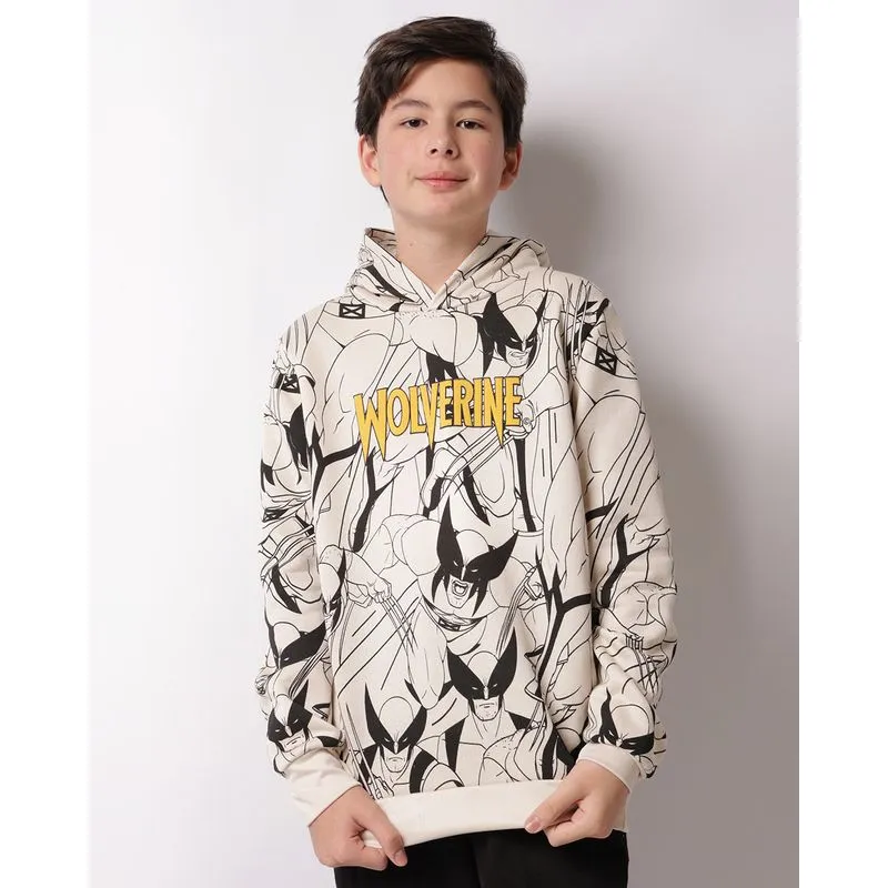 Blusão Juvenil Marvel Wolverine Com Capuz Bege 10