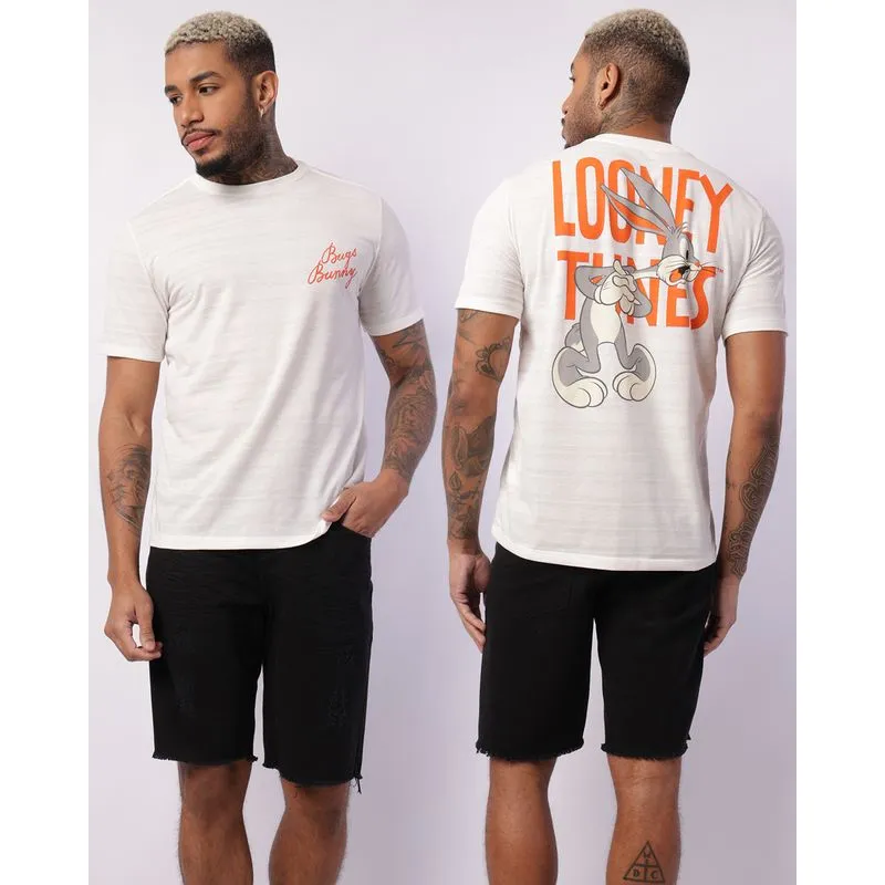 Camiseta Masculina Looney Tunes Pernalonga Off White P