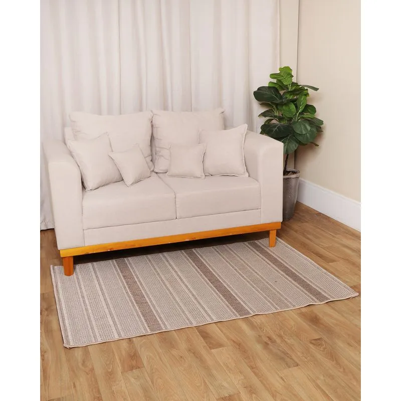 Tapete Eco Nature 100cm x 150cm Juta Estampada Marrom UN