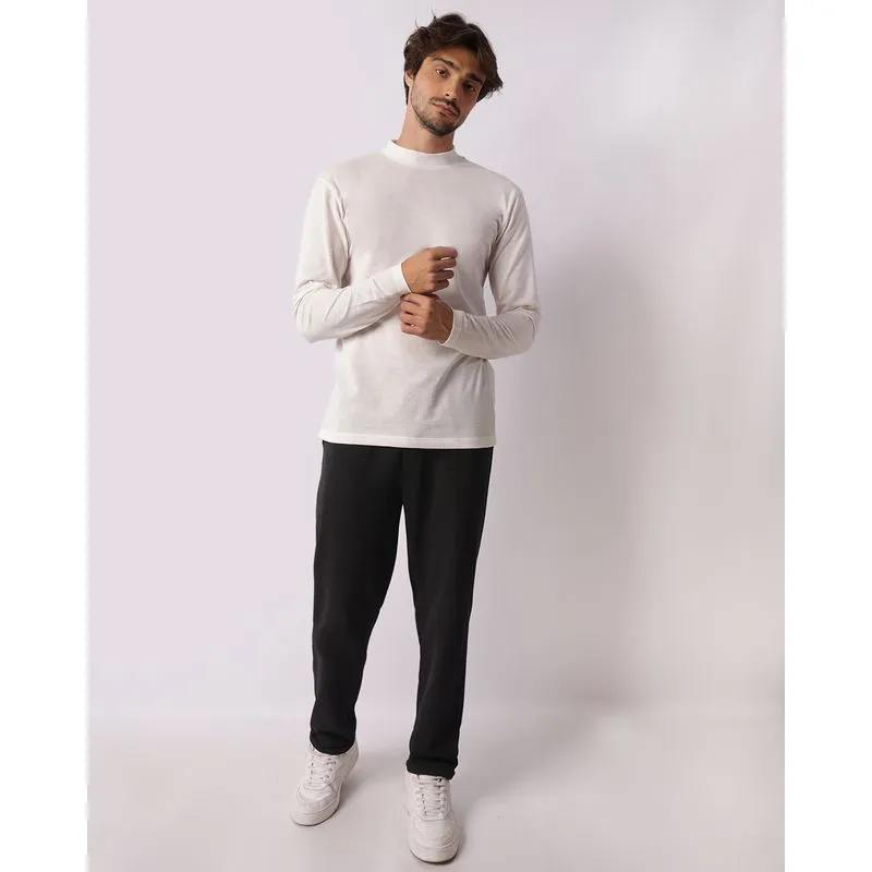 Calça Moletom Masculina Reta Texturizada Com Bolsos Preta G