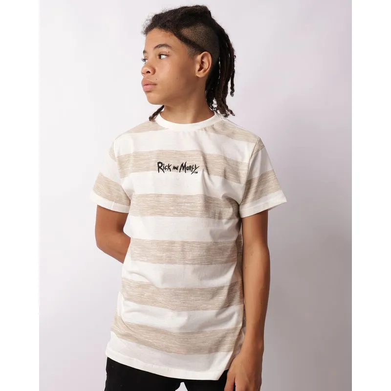 Camiseta Juvenil Bordado Rick And Morty Listrada Bege 12