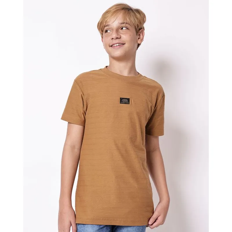 Camiseta Juvenil Texturizada California Marrom Claro 16