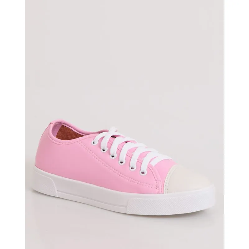 Tênis Feminino Casual Com Cadarço Rosa 39