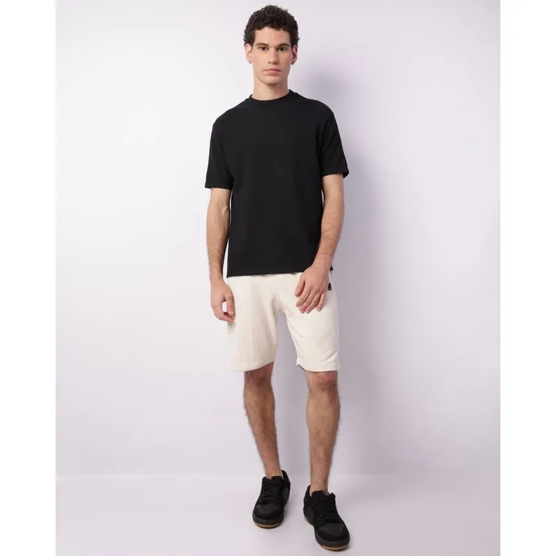 Bermuda Masculina Linho Botonê Com Aplicação Off White P