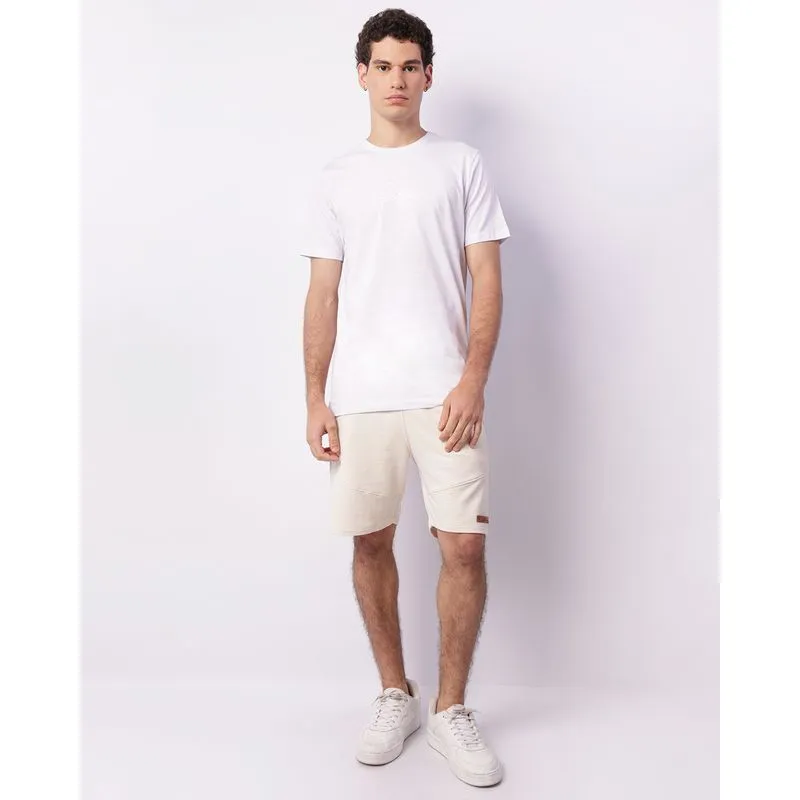 Bermuda Masculina Reta Linho Botonê Off White M