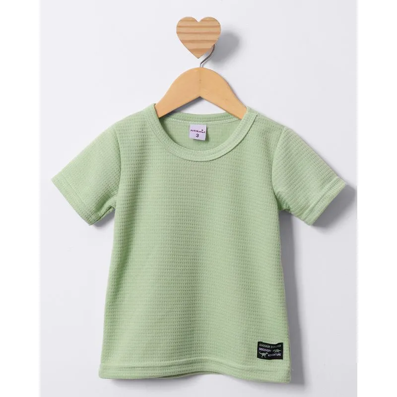 Camiseta Bebê Manga Curta Texturizada Verde 2