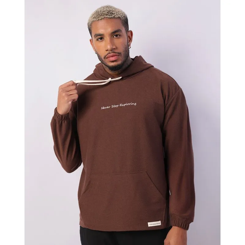 Blusão Moletom Masculino Oversized Texturizado Marrom G