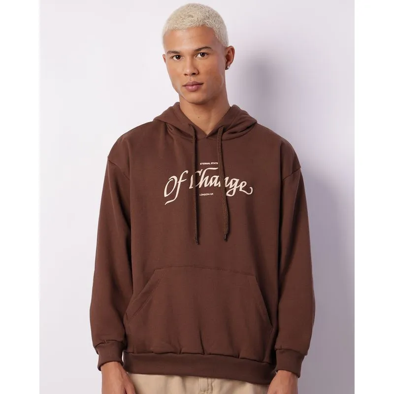 Blusão Moletom Masculino Com Capuz Estampada Marrom G