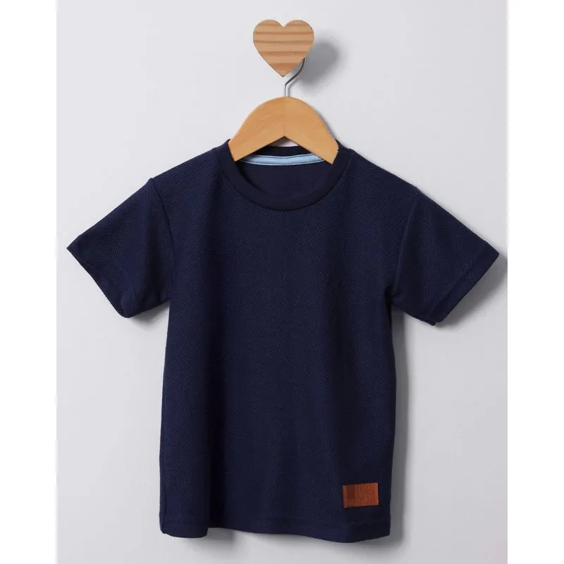 Camiseta Bebê Manga Curta Texturizada Marinho 3