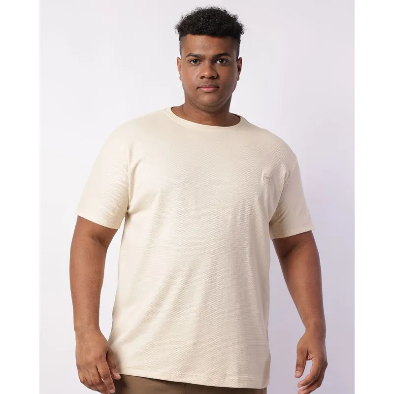 Camiseta Plus Size Masculina Fatal Texturizada Bege G2