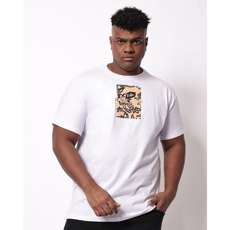 Camiseta Plus Size Masculina Algodão Fatal Branco G3