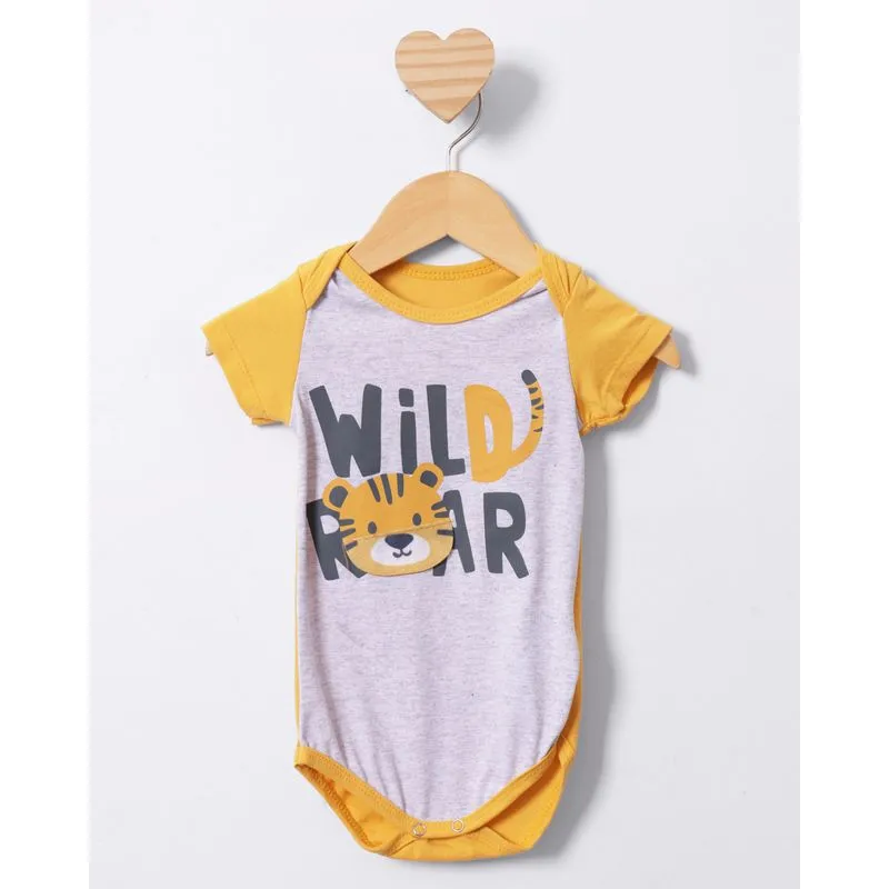 Body Bebê Com Estampa Interativa Amarelo P