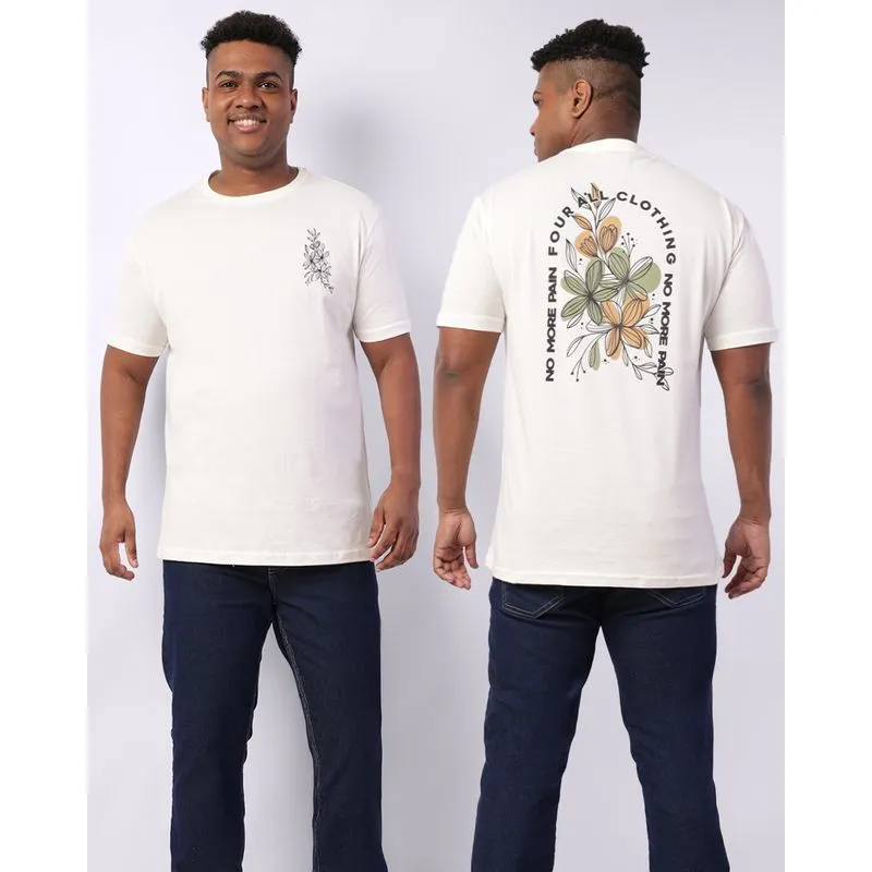Camiseta Plus Size Masculina Estampa Frente e Costas Off White G4