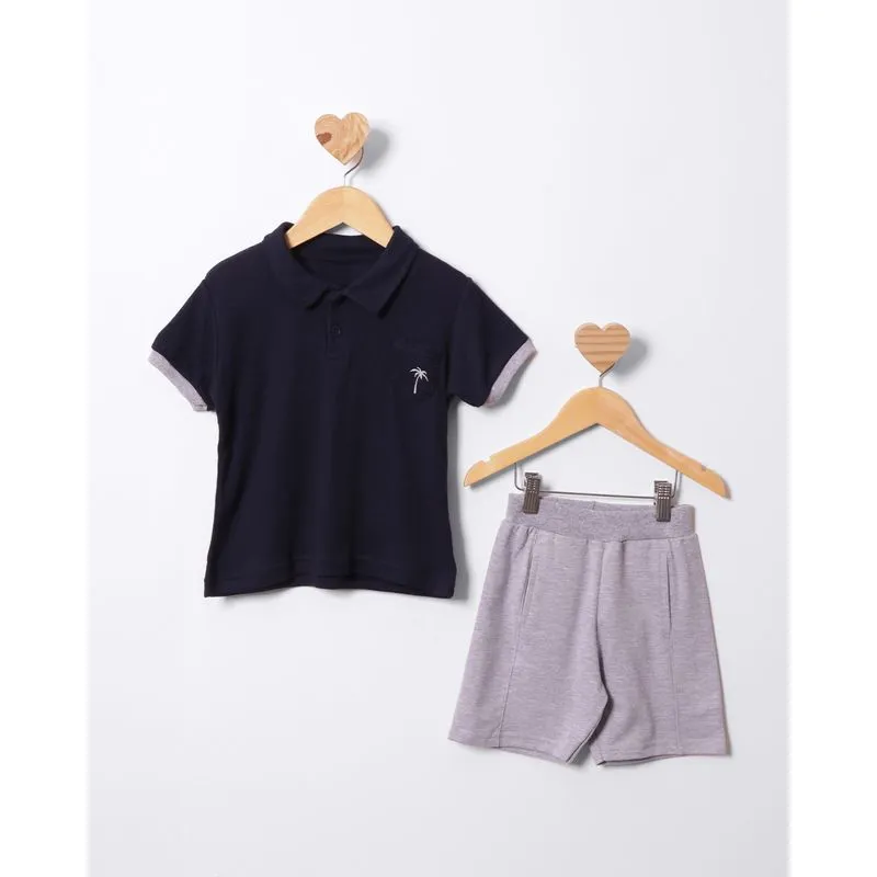 Conjunto Bebê Curto Polo Marinho 3