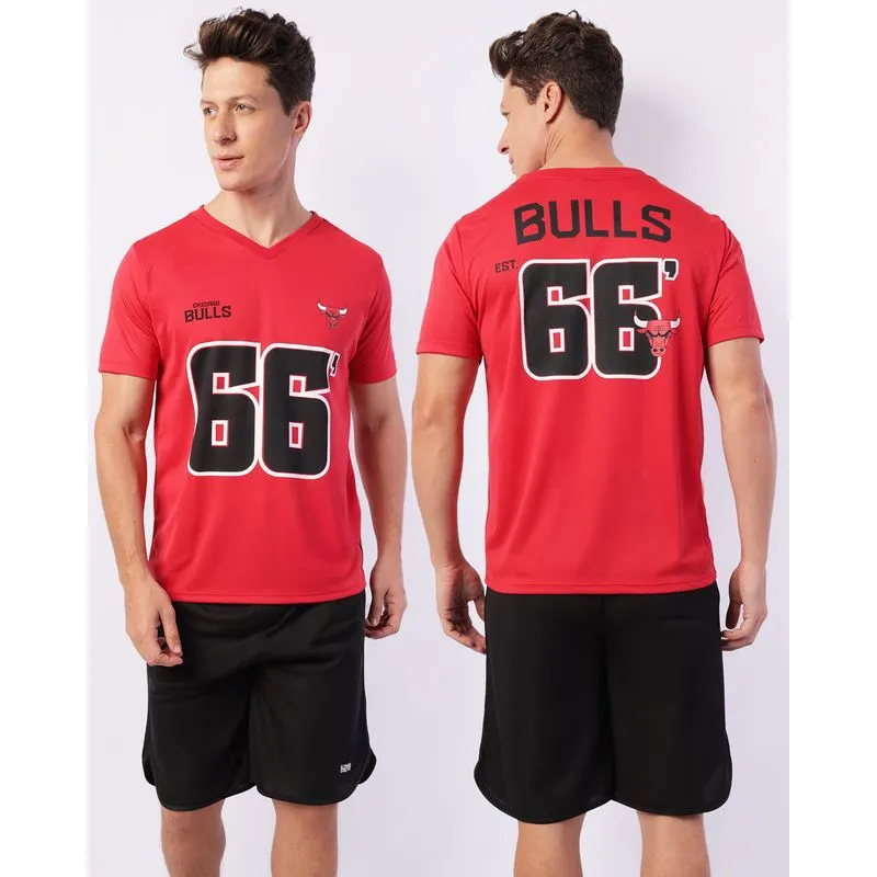 Camiseta Esportiva Masculina Chicago Bulls NBA Oficial Vermelha GG