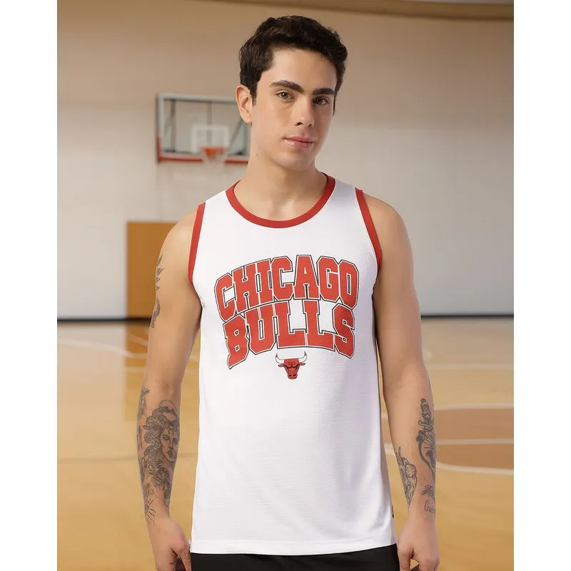 Regata Esportiva Masculina Basquete Chicago NBA Oficial Branca GG