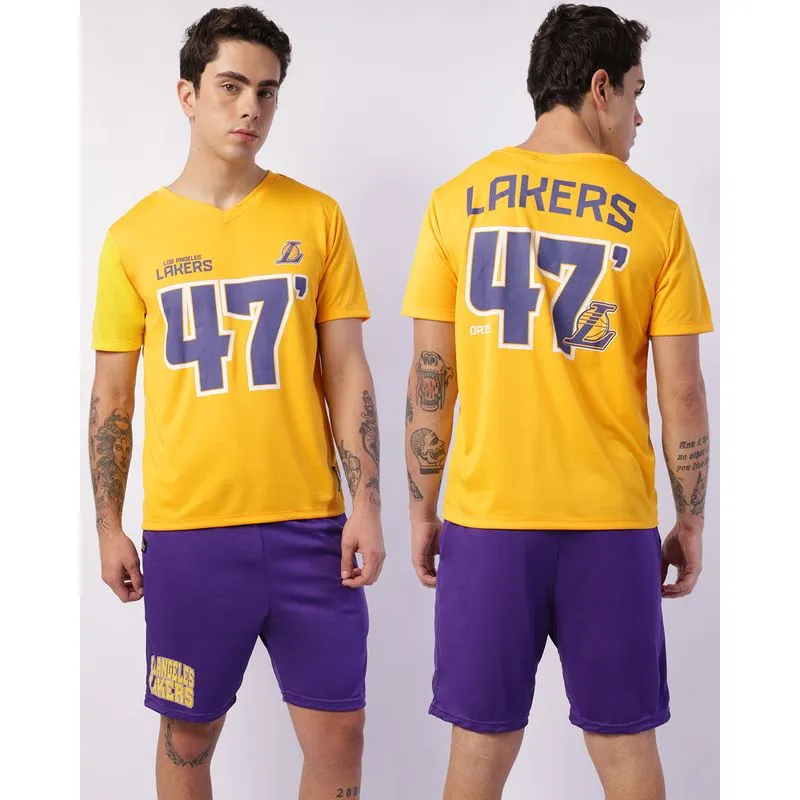 Camiseta Esportiva Masculina Basquete Lakers NBA Oficial Amarela GG