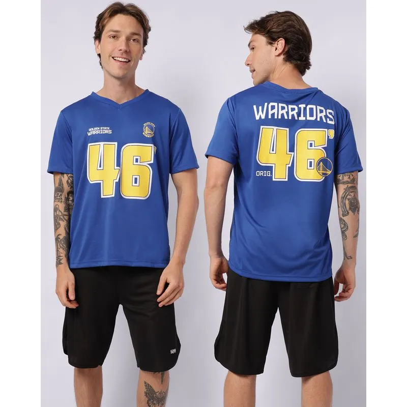 Camiseta Esportiva Basquete Warriors NBA Oficial Azul G