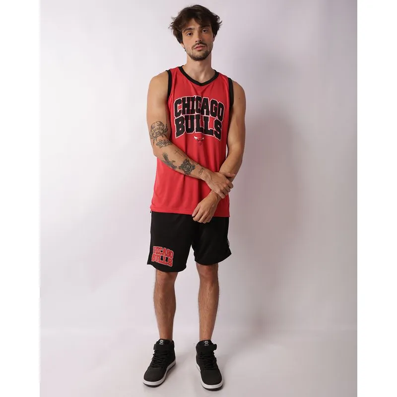 Bermuda Esportiva Masculina Basquete Dry Fit NBA Chicago Bulls Preta G