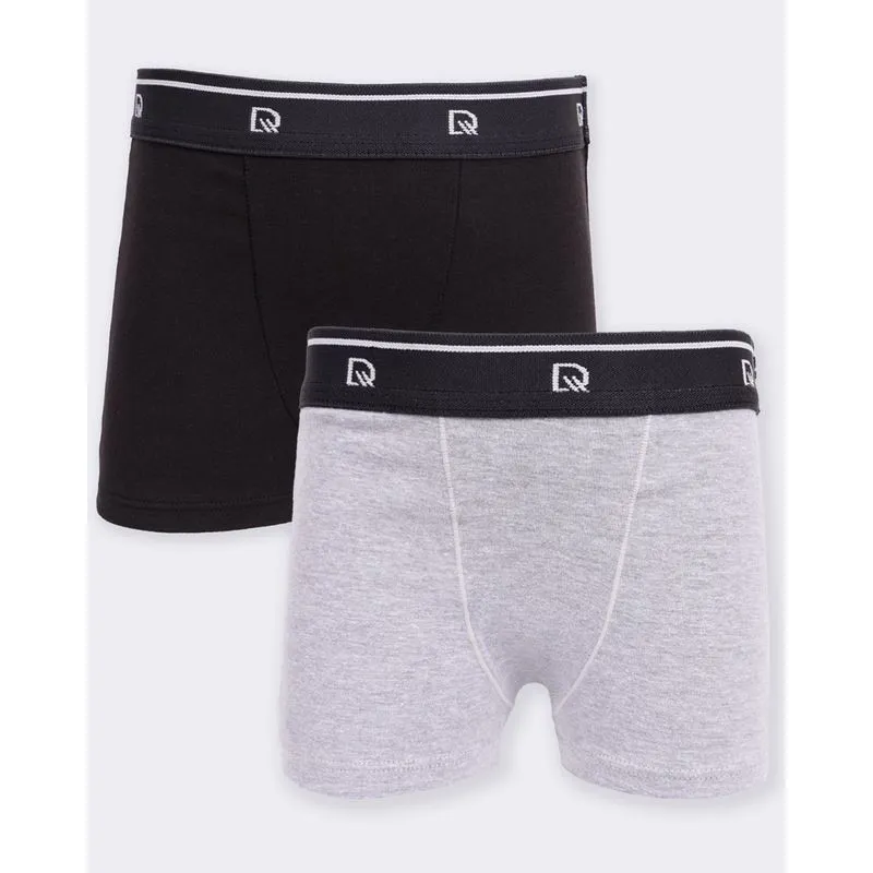 Kit 2 Cuecas Infantil DelRio Boxer Cinza Preta P
