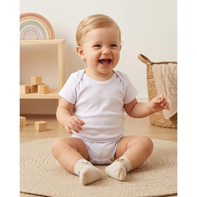 Body Bebê Manga Curta Algodão Liso Branco G