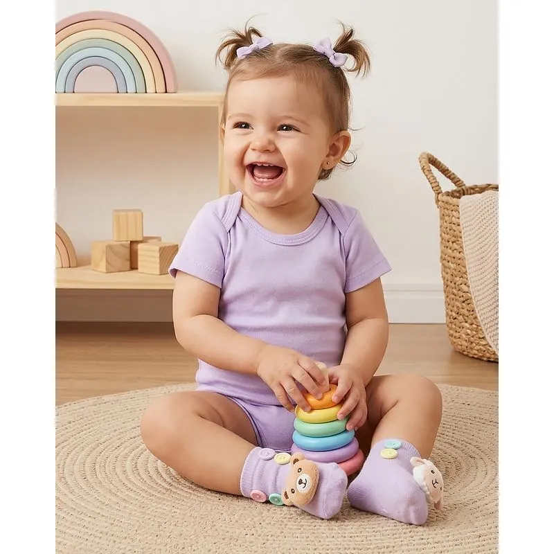 Body Bebê Manga Curta Algodão Liso Lilás M