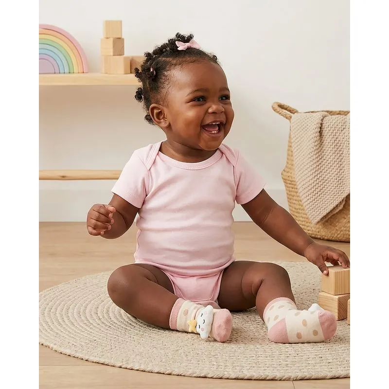 Body Bebê Manga Curta Algodão Liso Rosa Claro P