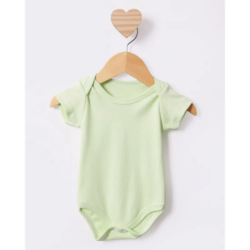 Body Bebê Manga Curta Algodão Liso Verde P