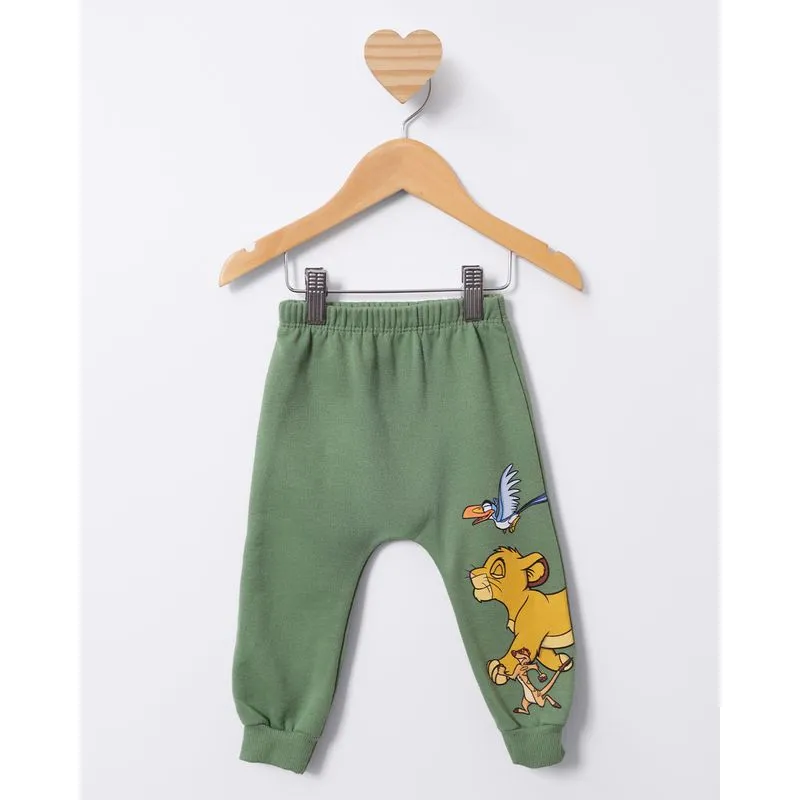 Calça Moletom Bebê Jogger Disney O Rei Leão Verde G