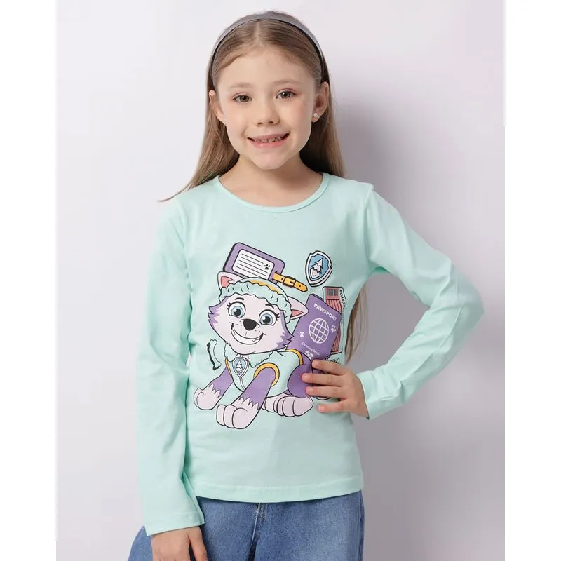 Camiseta Infantil Everest Patrulha Canina Manga Longa Verde 4