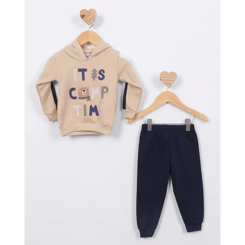 Conjunto Moletom Bebê Estampado Bege M