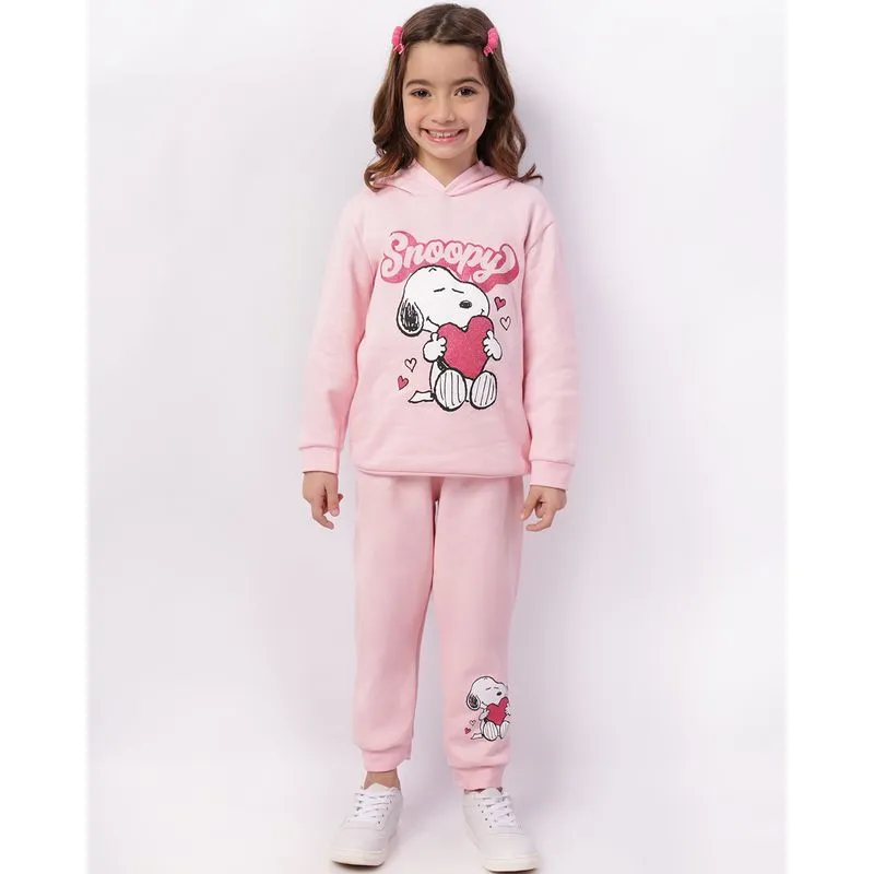 Conjunto Moletom Infantil Estampa Snoopy Rosa 4