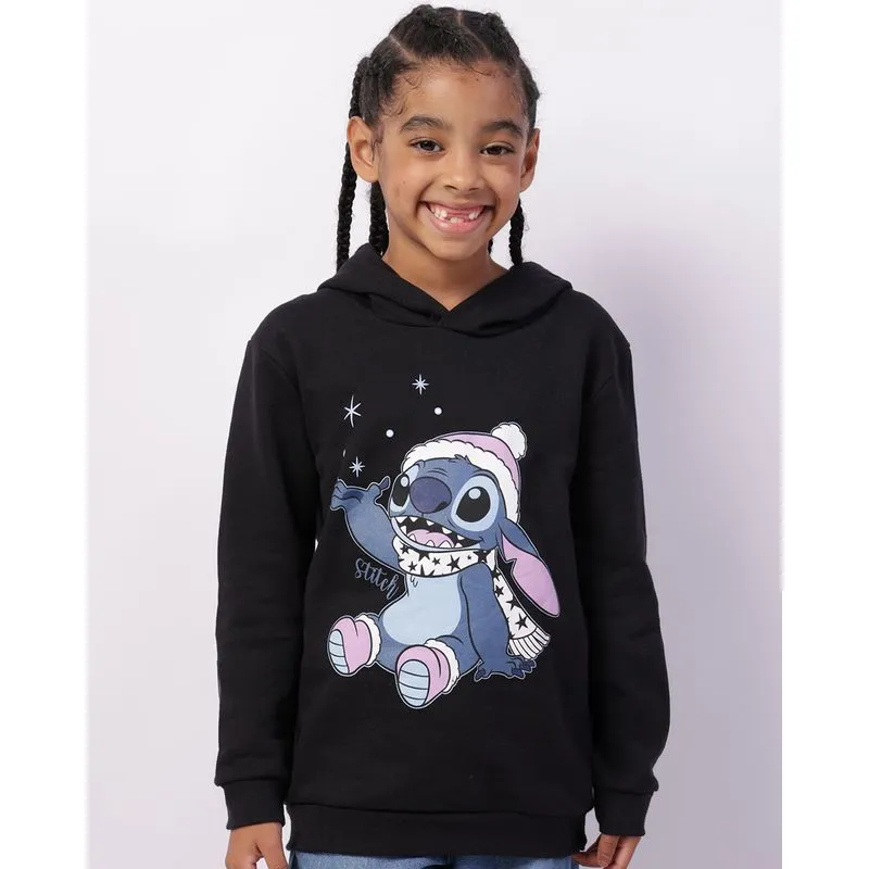 Blusão Moletom Infantil Disney Stitch com Capuz Preto 4