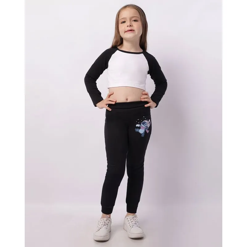 Calça Moletom Disney Stitch Jogger Preta 4
