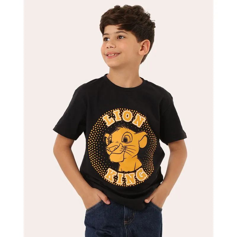 Camiseta Infantil Algodão Disney O Rei Leão Preto 10