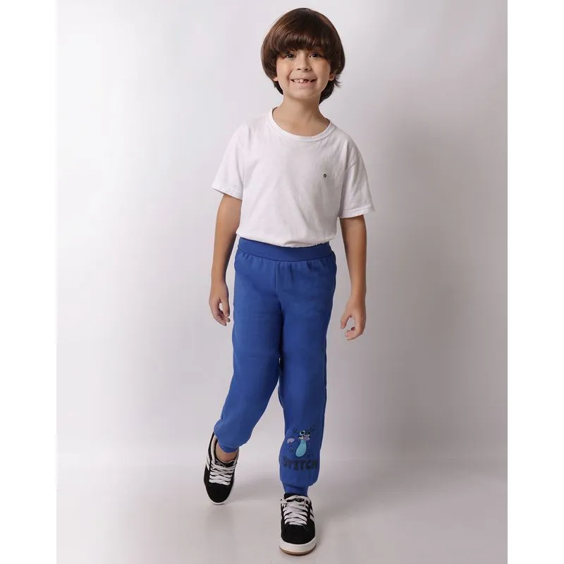 Calça Moletom Infantil Disney Stitch Jogger Azul 12
