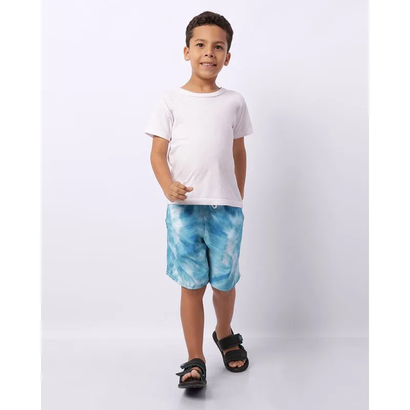 Bermuda Infantil Reta Estampa Tie Dye Com Bolsos Verde 8