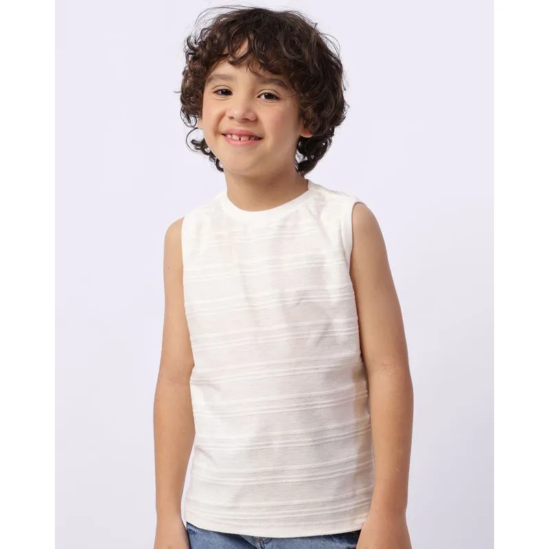 Regata Infantil Texturizada Básica Off White 10