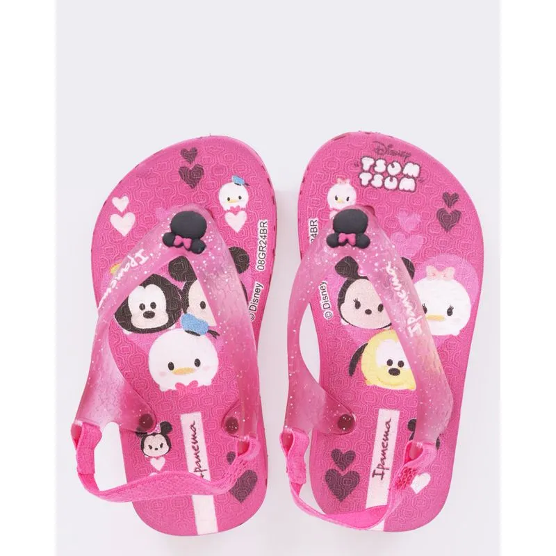 Chinelo Ipanema Bebê Estampa Tsum Tsum Disney Rosa 23/24