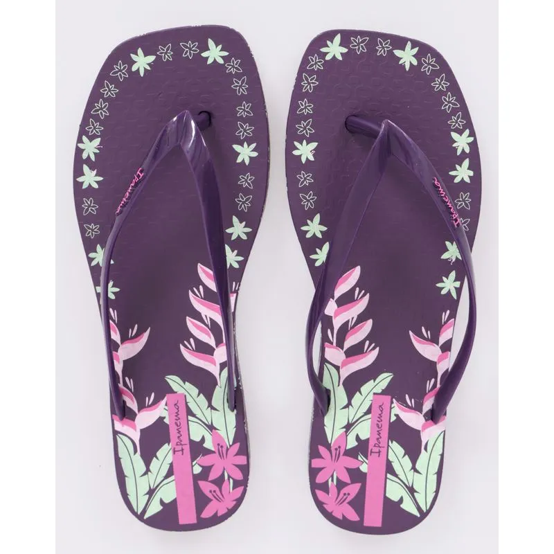 Chinelo Ipanema Feminino Floral Roxo 36