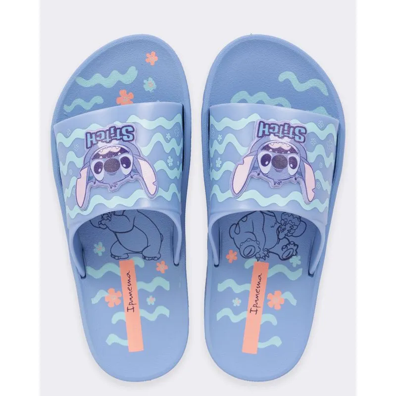 Chinelo Ipanema Infantil Slide Estampa Stitch Azul 30